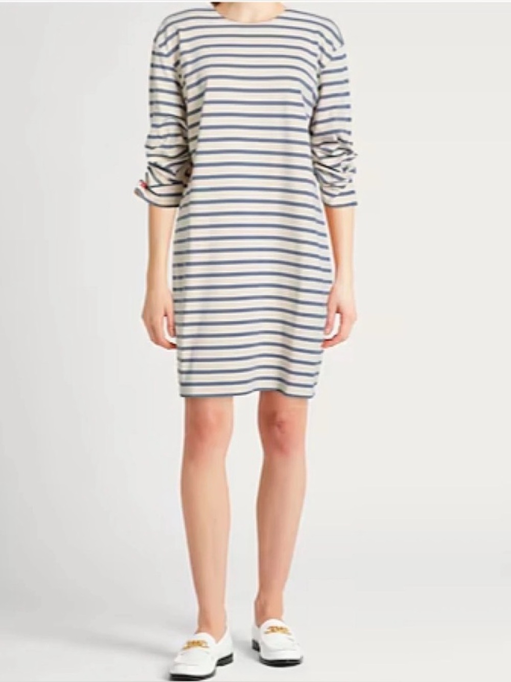 TORY BURCH Scrunched-Sleeve Jersey T-Shirt Dress Medium